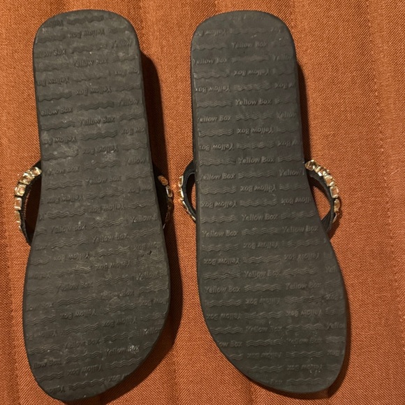 Yellow Box Black Sandals with Glittering Straps - Picture 6 of 6